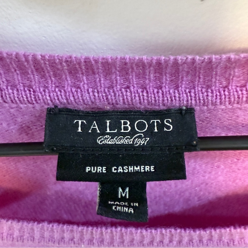 TALBOTS | purple 100% cashmere crew neck sweater - Picture 2 of 3